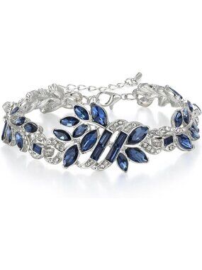 Blue Bracelet Cubic Zirconia Bracelet Crystal Elegant Tennis Bracelet